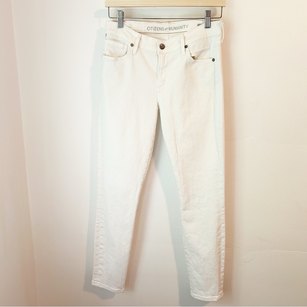 Citizens of Humanity  White Thompson Medium Rise 29” Skinny Jeans Ivory Size 27